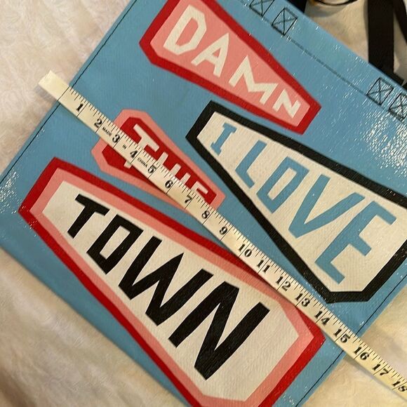 Blue Q Shopper Plastic Tote  Bag - I Love This Town Home Pride Recycled - Picture 11 of 16